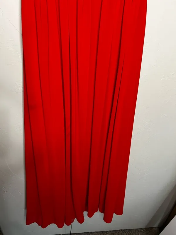 Lovers + Friends Revolve Theo Strapless Red Ruffle High‎ Slit Chiffon Maxi Dress - Image 11