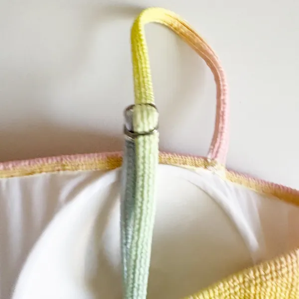 NWT Perfect Moment Women Pastel Rainbow Ombre Sol‎ Crinkle One Piece Swimsuit XL - Image 8