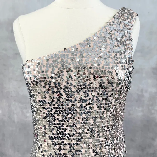 Womens Sequin Dress Large Asymmetrical Cocktail Party Formal Y2K Night Out NYE - Image 3