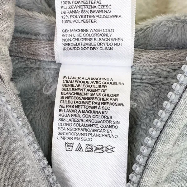 The North Face Timberwood Grey Plush Faux Fur Lined Zip Up Hooded Jacket Size M - Image 7
