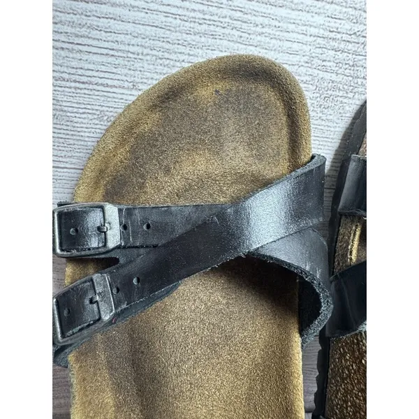 BIRKENSTOCK Franca Triple Strap Slide Sandals EU 42 Black - Image 13