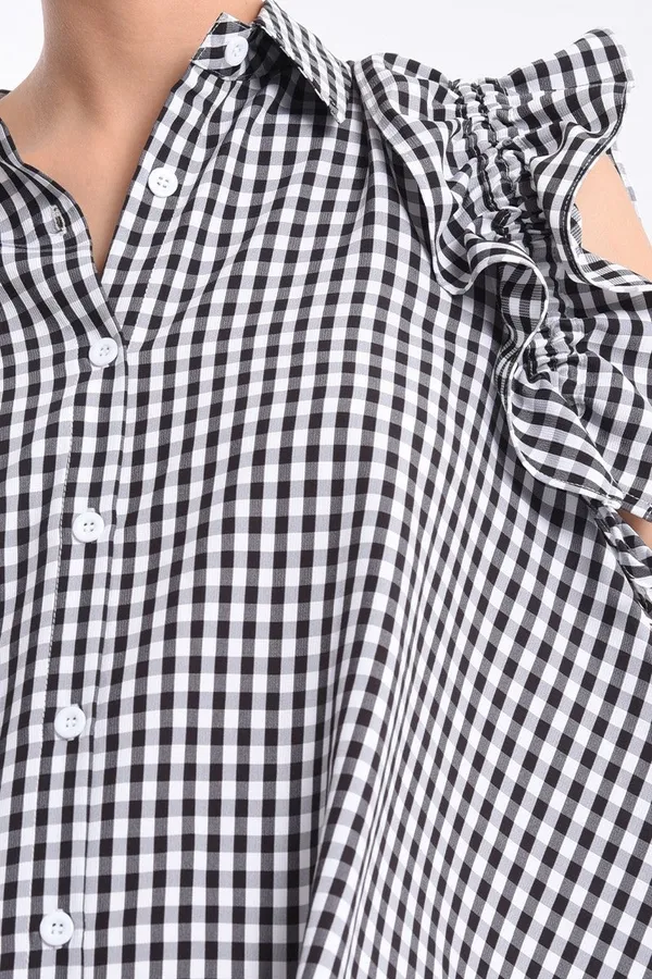 LILI SIDONIO Mini Gingham Shirt Dress - Image 3