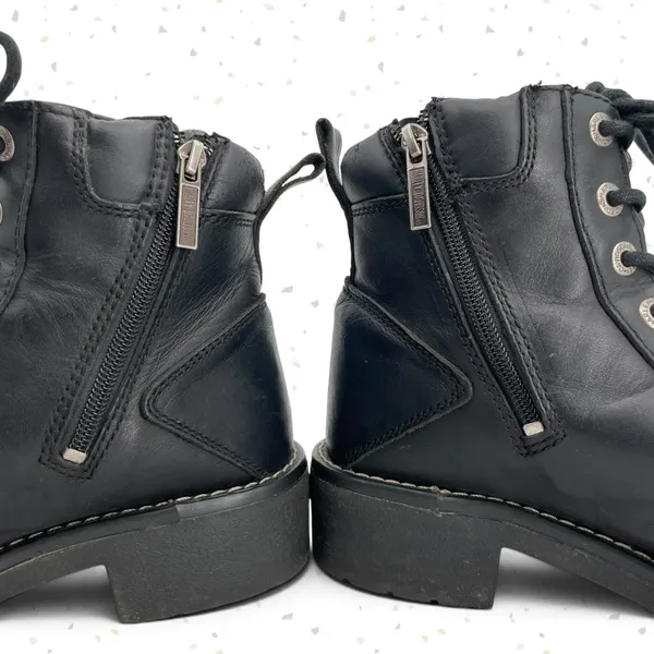 Harley-Davidson Black Leather Biker Boots Lace Up Side Zipper 84051 Heavy Duty 9 - Image 8