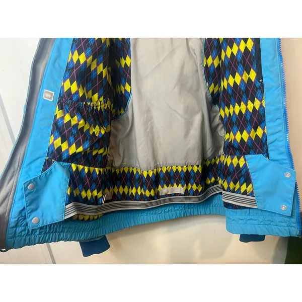 Rare vintage The North Face Jitterbug down jacket in bold blue, pink and yellow - Image 10