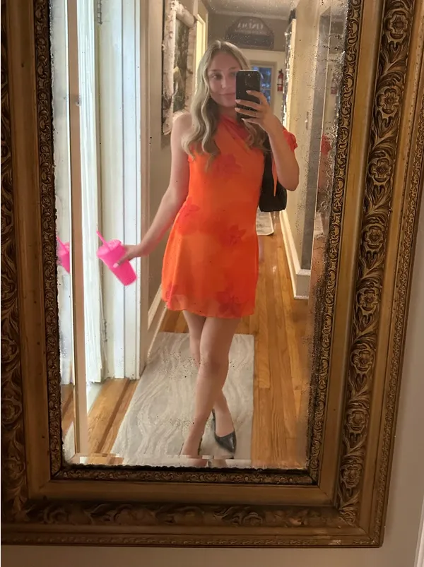 SheIn Orange Sunset Dress - Image 4