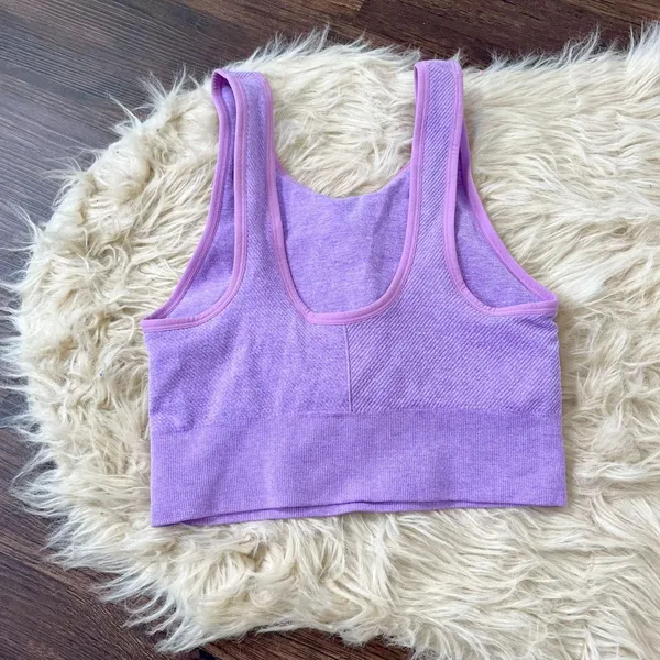 NWOT purple New Balance seamless cropped sports bra Size M - Image 3