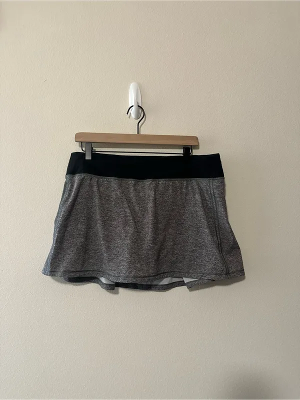 Lululemon Pace Rival Skirt Tall 15" Heather Lux Multi Black W8A82T size 12 - Image 7