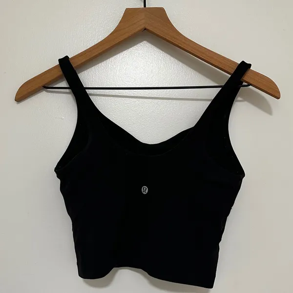 Lululemon | Women's Black Nulu Align Cropped Built In Bra Tank Top , Siz 4 - Image 3