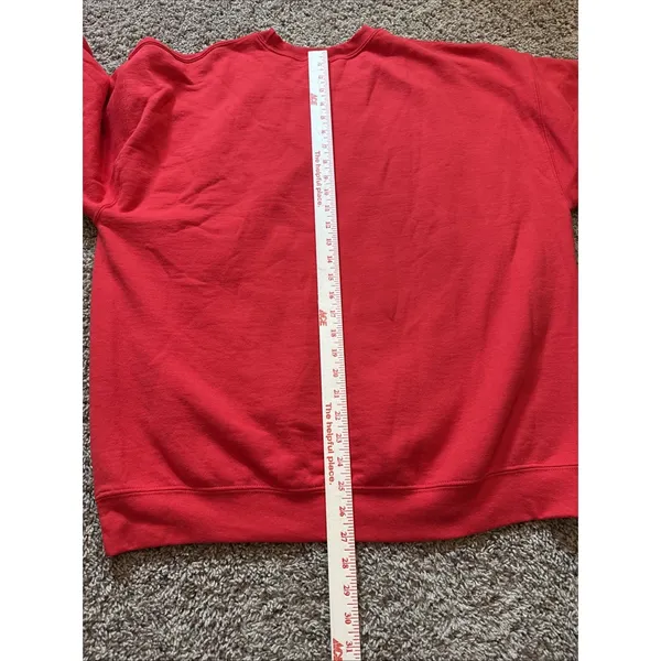 Red Mickey & Minnie Mouse Sweetheart Locket Embroidered Crew Neck Sweatshirt XL - Image 8