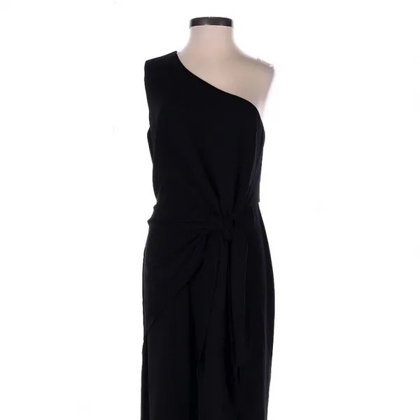 Bardot Black Bellini One Shoulder Tie Waist Wide Leg Jumpsuit Size 4 - Image 3
