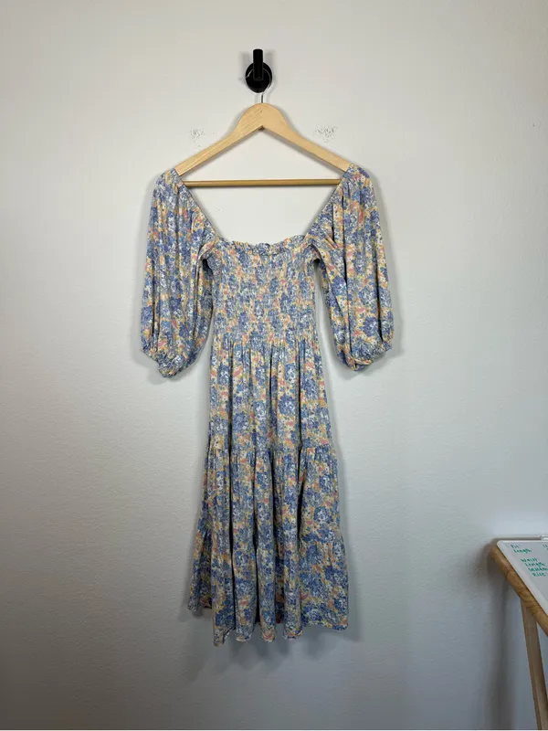 Polo Ralph Lauren Denim & Supply Floral Smocked Midi Dress Cottagecore XS - Image 7