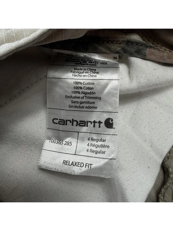 Carhartt Relaxed Fit Cargo Pants Womens 4 Regular Tan Workwear Utility Hiking - Image 6