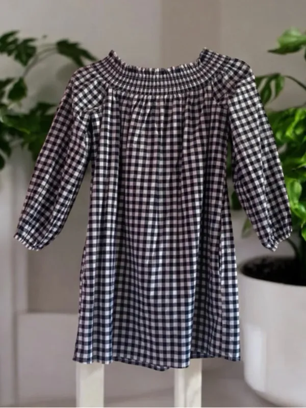 Abercrombie & Fitch Off the Shoulder Gingham Dress Small - Image 2