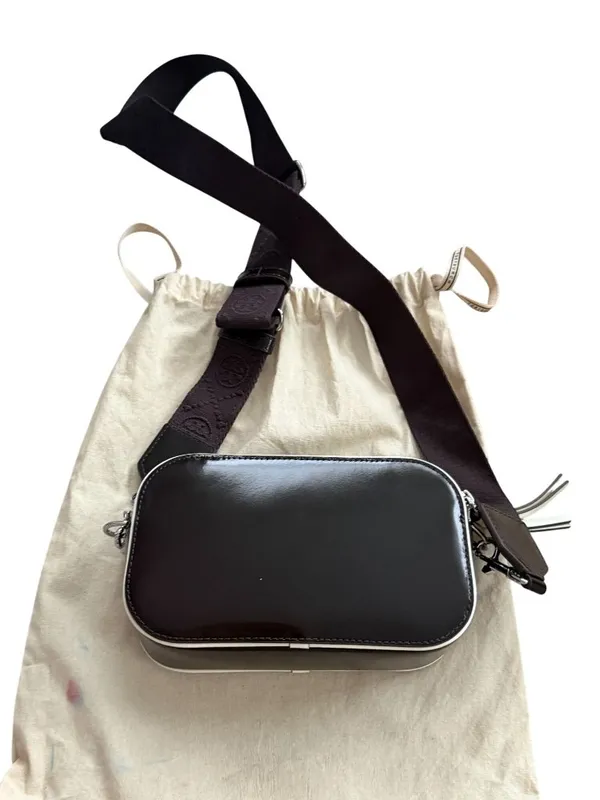 TORY BURCH x Bonbon NYC Miller Mini Cola Leather Crossbody Bag NEW NWT - Image 14