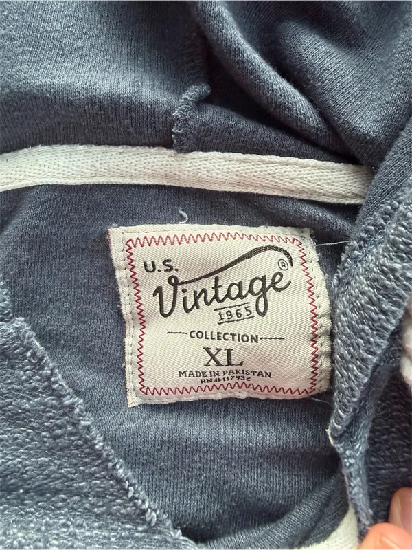 U.S. Vintage Collection North Myrtle Beach SC Blue Hooded Sweatshirt Crop XL - Image 6