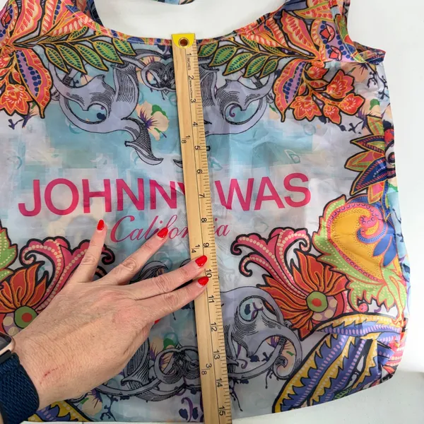 Johnny Was Tote Bag Multicolor Reusable Paisley Floral Elephant Foldable Boho - Image 7