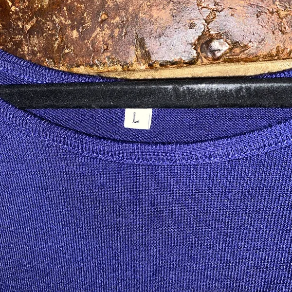 Women's Blue Color Block Pullover Lightweight Knit Sweater Size Large - Image 4