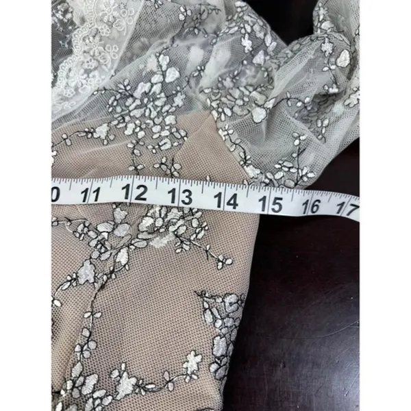 Bronx & Banco White Lace Floral Illusion Midi Dress Fits S Ethereal Elegance - Image 14