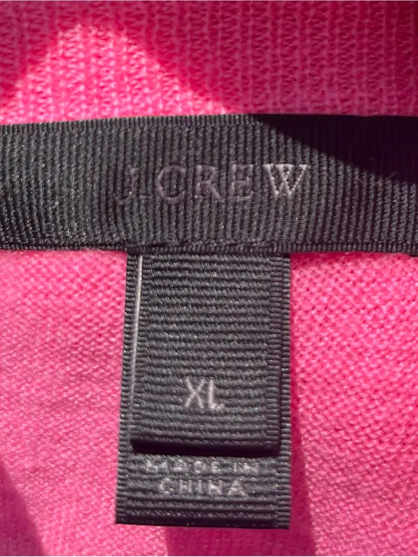 J.Crew Neon Pink Lightweight 100% Merino Wool Jackie Cardigan Sweater Size XL - Image 2