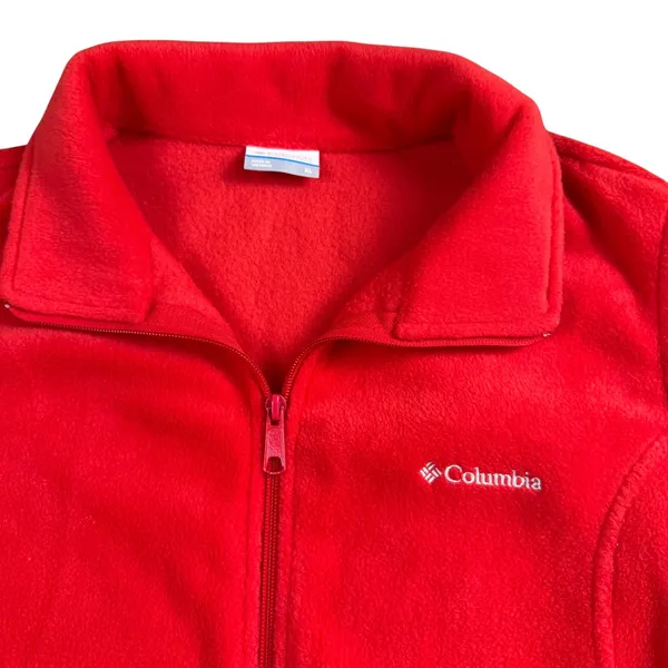 Columbia Fleece Vest Women XL Red Full Zip Mock Neck Outdoor‎ Gorpcore Layering - Image 2