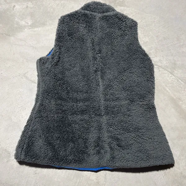 Vtg Patagonia Reversible Fleece Zip Up Sherpa Pile Vest Blue Grey Women's SZ S - Image 8