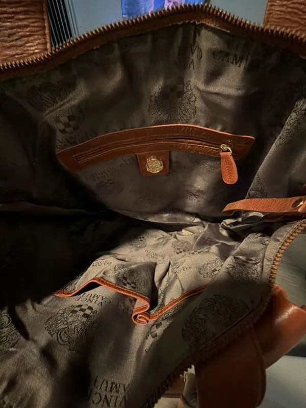 Vince Camuto Brown Leather Tote Bag with Bow Detail - Image 4