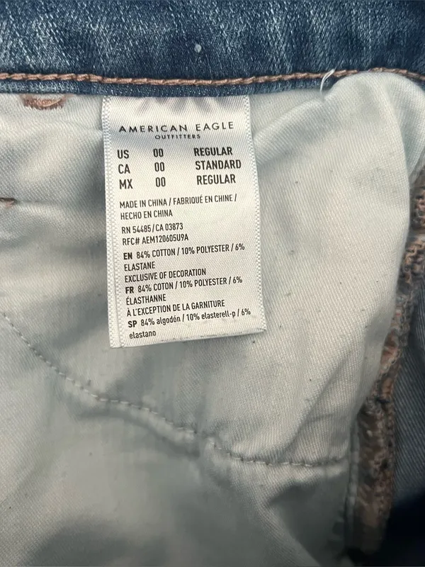 American Eagle Distressed Super High Rise Jeggings Size 00 - Image 7