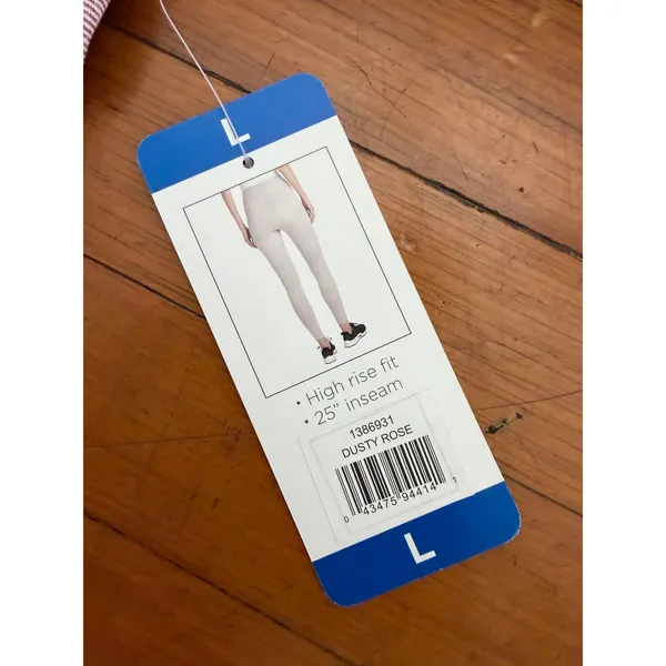 Danskin Leggings Womens Large L Pink New High Rise Pockets Space Dye 9179 - Image 5