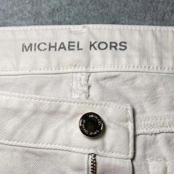 Michael Kors Skinny Jeans Women Size 10 White Stretch Denim Mid Rise Casual‎ EUC - Image 5