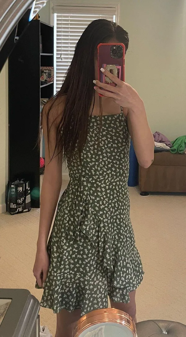 Altar’d State Green Floral Tie Dress - Image 2