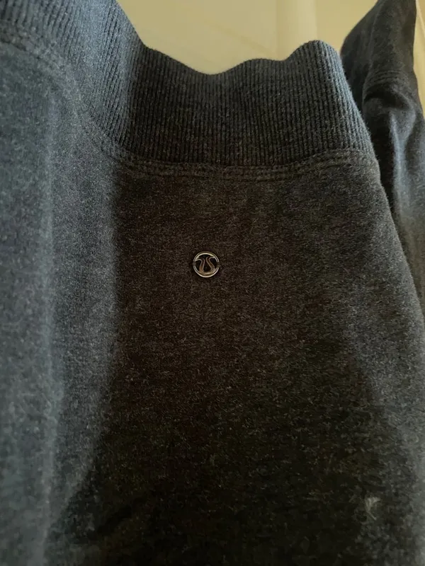Lululemon Stress Less Hoodie Heathered Naval Blue Size 12 - Image 14
