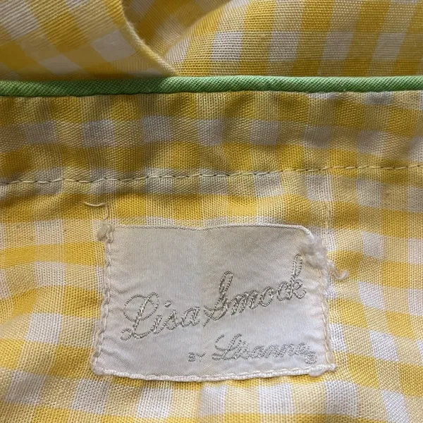 VTG Lisa Smock by Lisanne VINTAGE Yellow White Gingham Cornucopia - Image 3