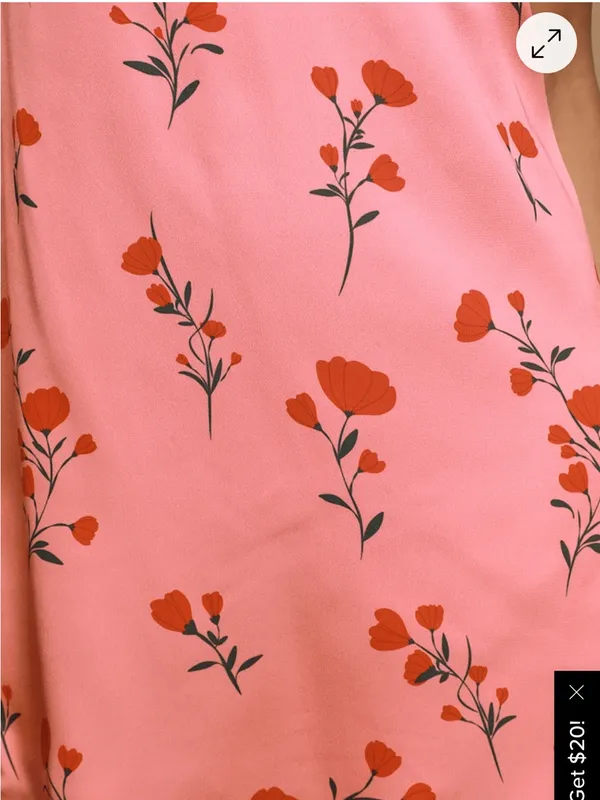 Lulu's Coral Pink Floral Satin Slip Dress - Image 4