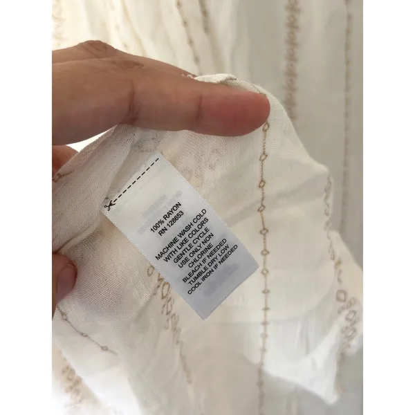 Dotti Rayon Swim Cover Up Skirt Size‎ Medium White Front Buttons NEW - Image 5