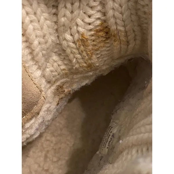 L.L.Bean‎ Shearling Slipper Boots Women’s 6 M Tan Suede Knit Cuff Moccasin Cabin - Image 8