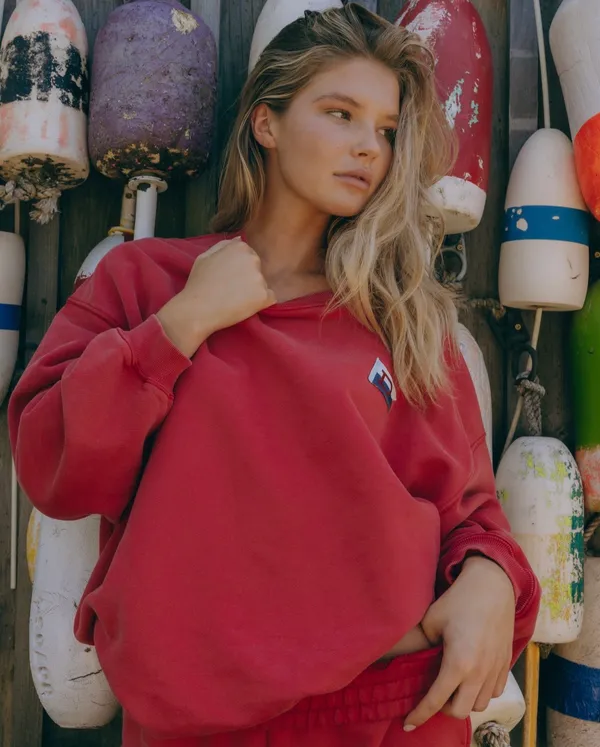 Daily Drills Red Heavyweight Oversized Out East Crewneck Sweatshirt - Image 3