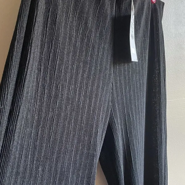 Zara NWT semi-sheer black pants‎ wide leg sz XL - Image 9