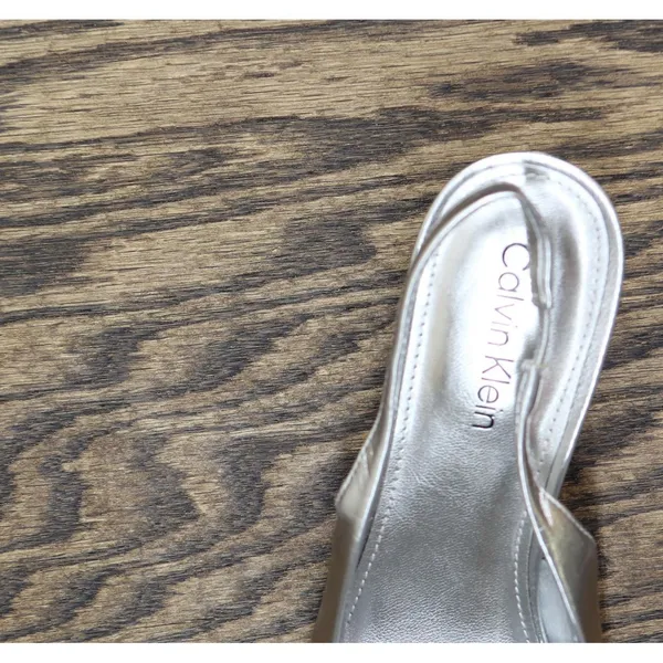 Calvin Klein Womens Mule Dainty Pumps KCDAINTY Silver Gray 7M - Image 7