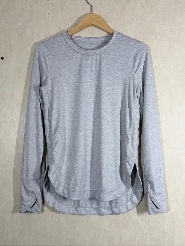 Athleta Women’s Uptempo Top Shirt Longsleeve Cozy in Gray S - Image 2