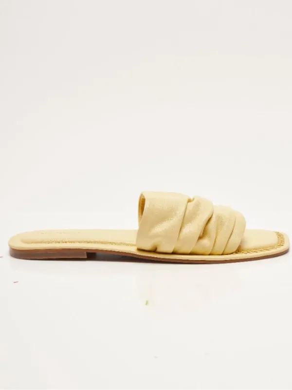 FREE PEOPLE NIB Evelyn Slip On Sandals / Sunkissed Yellow Leather - Image 10