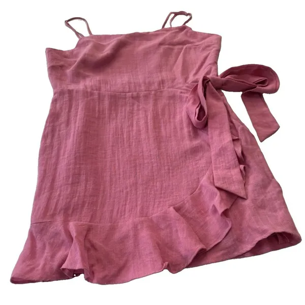 Cotton Candy LA Abbeline Bow Wrap Dress Pink Size L Womens Mini Party Cocktail⁠ - Image 12