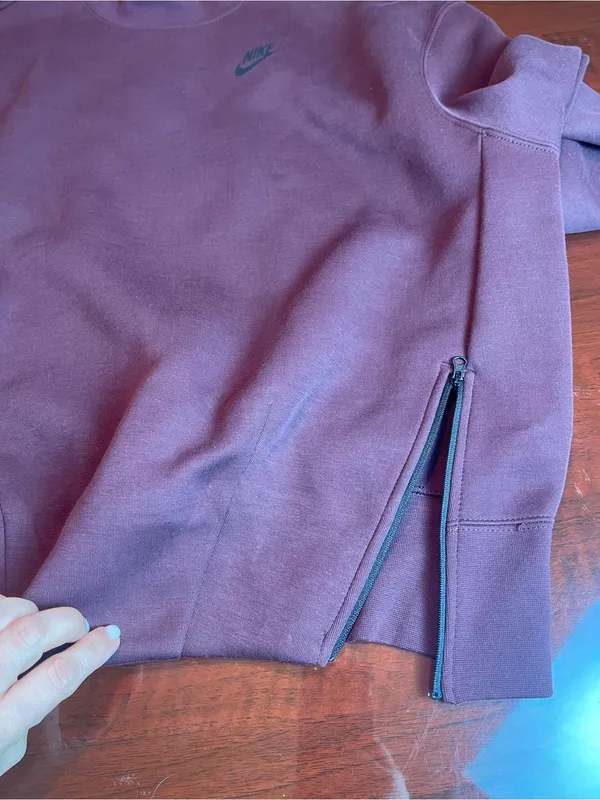 Nike Sportswear Tech Fleece Style Crewneck Sweatshirt Maroon Burgundy Sz S - Image 11