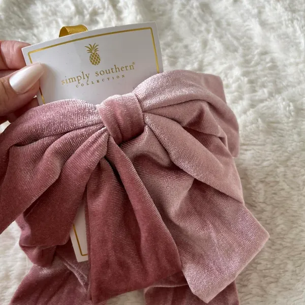 Altar'd State NEW Simply Southern Pink Velvet Large Hair Bow NWT - Image 2
