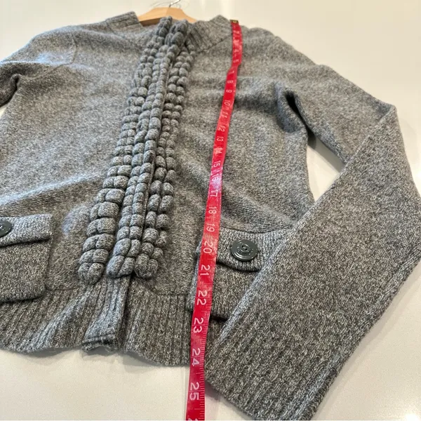 Anthropologie Moth Floating Sparks‎ Ruffle Front Wool Knit Cardigan Sweater M - Image 7
