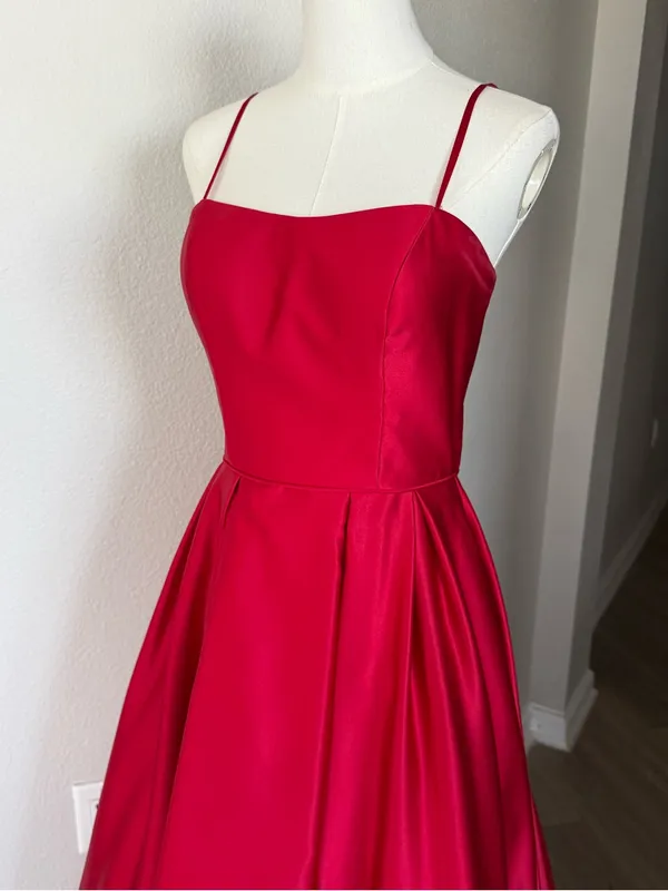 Betsy & Adam Red Fit & Flare Ballgown - Image 2