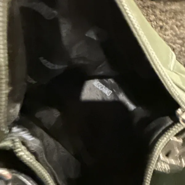 Moschino Redwall Italy Vintage Army Green Nylon Shoulder Tote Bag - Image 13