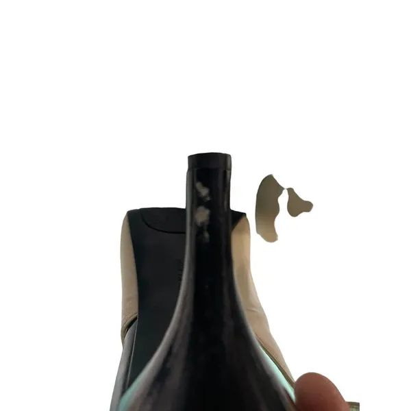 Anne Klein Elegant Slingback Heels Cream Black Buckle Peep Toe‎ Dress S-187 - Image 4