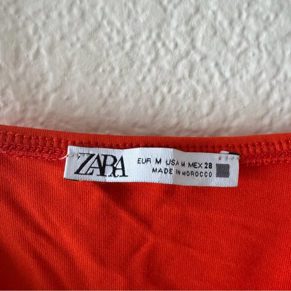 Zara Orange/Red Square Neck
Thong Bodysuit. - Image 3