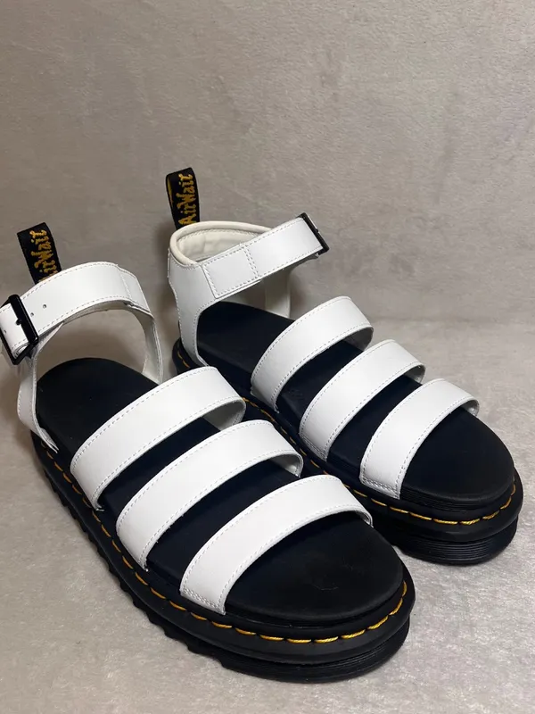 Dr. Martens Blaire White Sandals Women Sz 10 Leather Buckle Strappy Fit Summer - Image 13