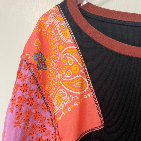 Free People Feeling It Patchwork Top size XL - Image 4